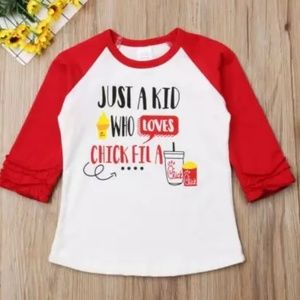 Girls chickfila raglan size 4
